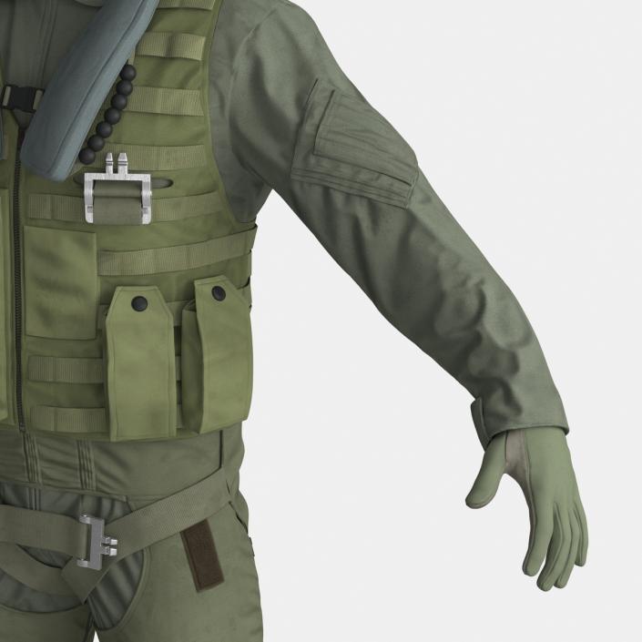 US Military Jet Fighter Pilot Uniform 2 3D model