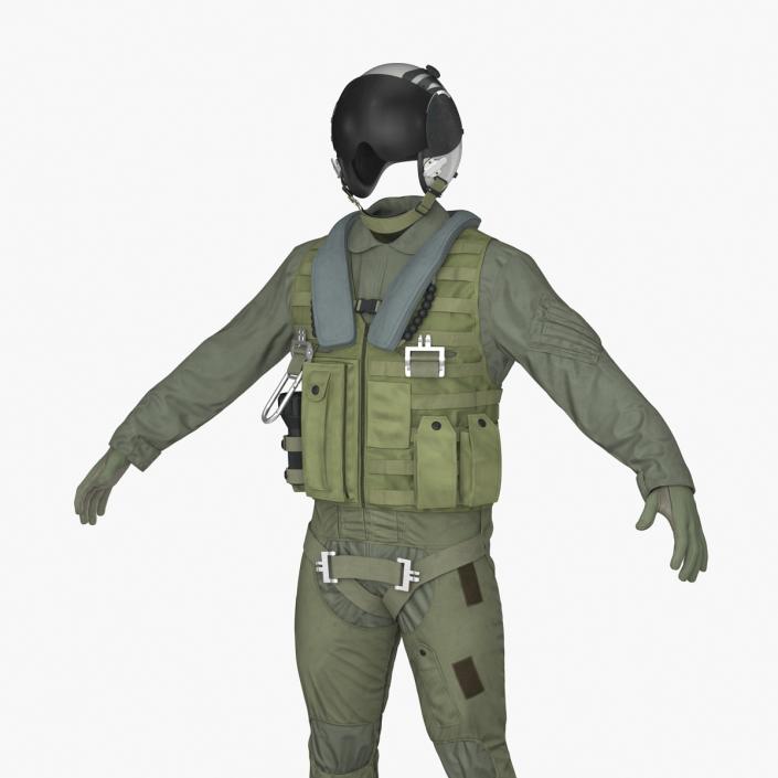 US Military Jet Fighter Pilot Uniform 2 3D model