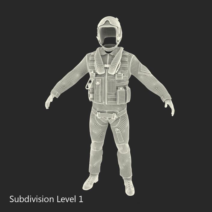 US Military Jet Fighter Pilot Uniform 2 3D model