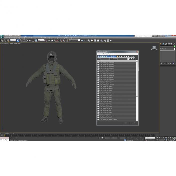 US Military Jet Fighter Pilot Uniform 2 3D model