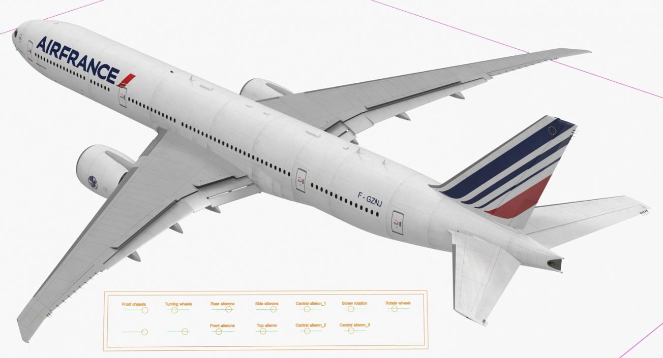 3D Boeing 777-8x Air France Rigged