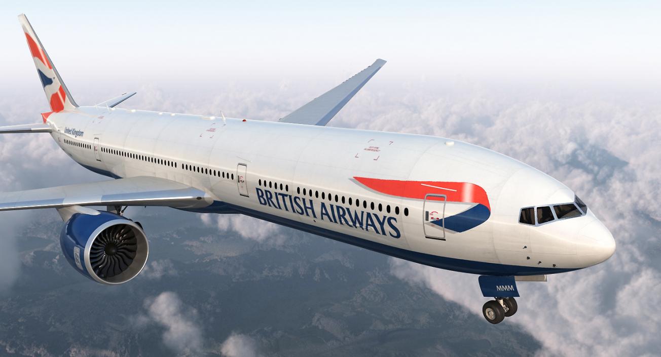 3D Boeing 777-8x British Airways Rigged