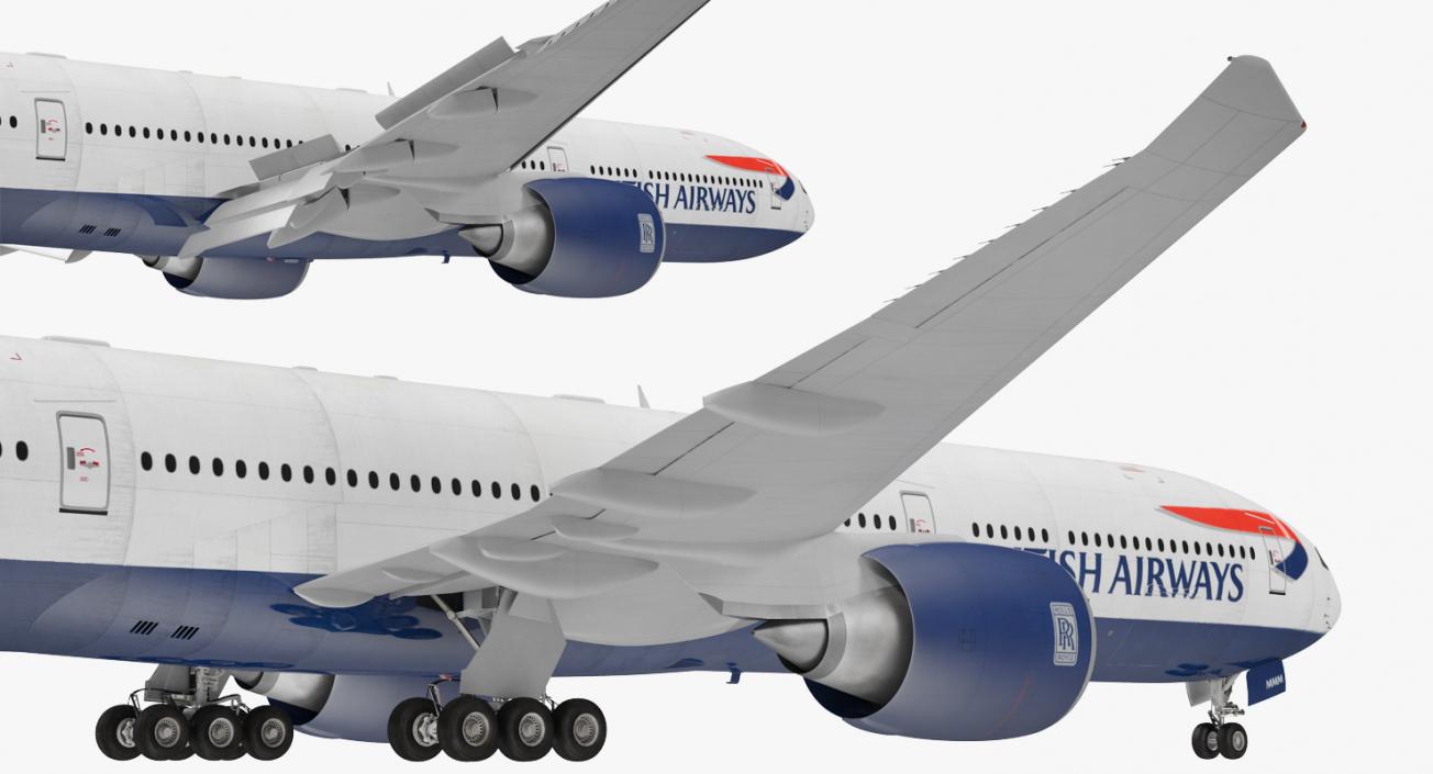 3D Boeing 777-8x British Airways Rigged