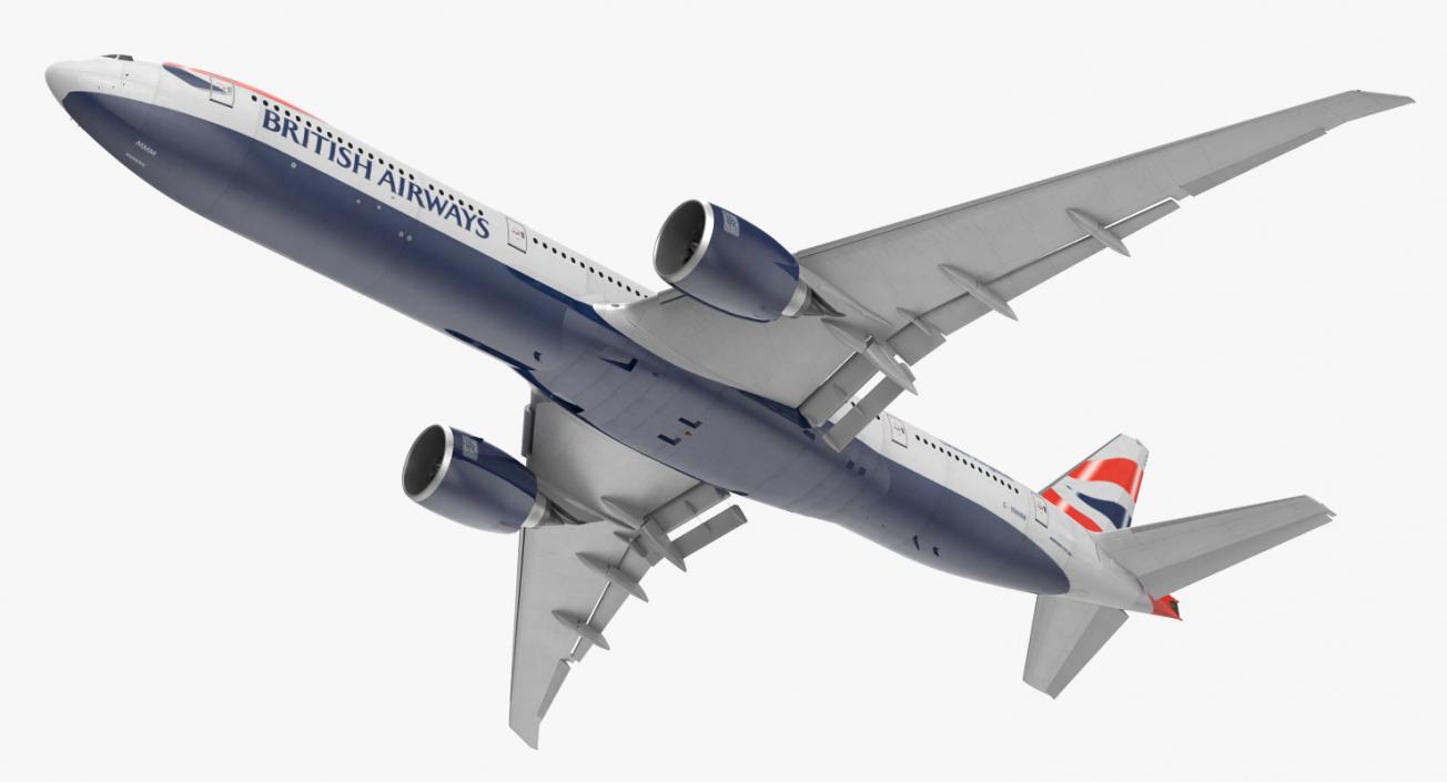 3D Boeing 777-8x British Airways Rigged