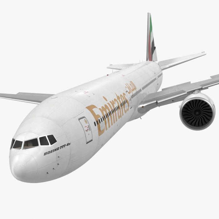 3D Boeing 777-8x Emirates Airlines Rigged model