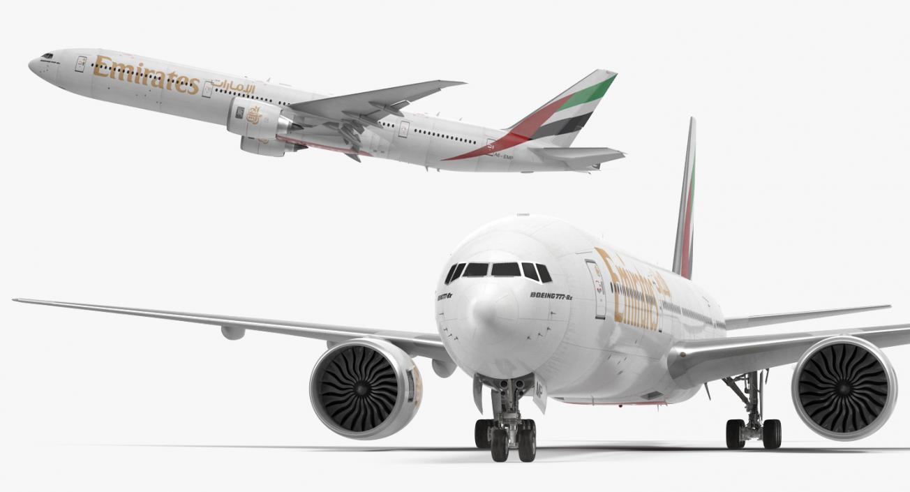 3D Boeing 777-8x Emirates Airlines Rigged model