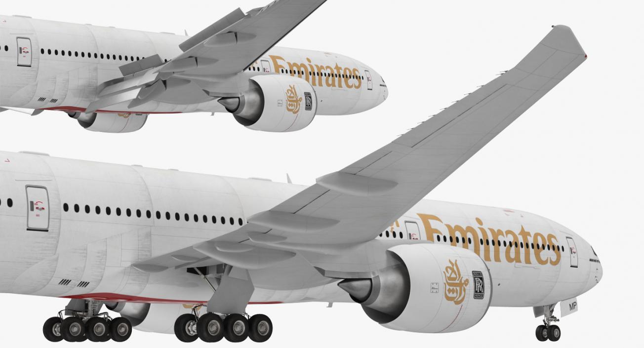 3D Boeing 777-8x Emirates Airlines Rigged model