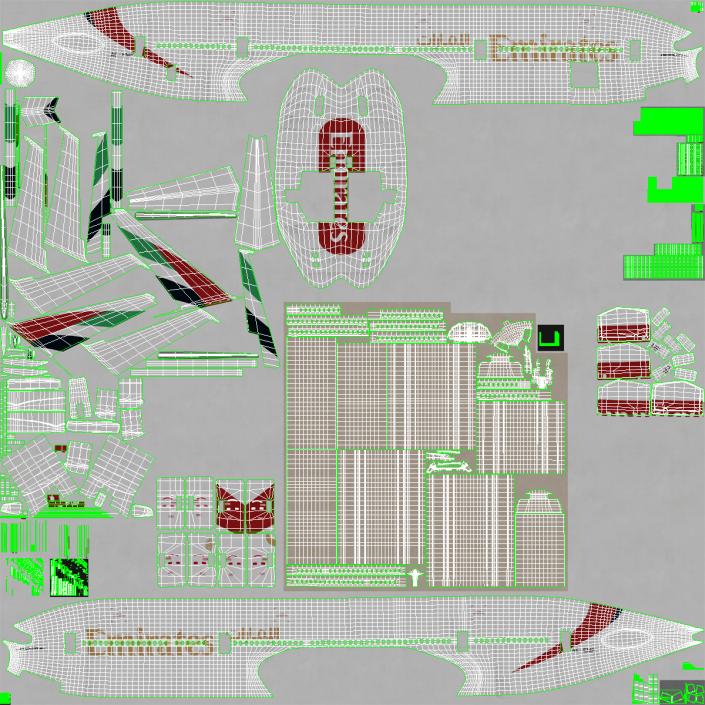 3D Boeing 777-8x Emirates Airlines Rigged model