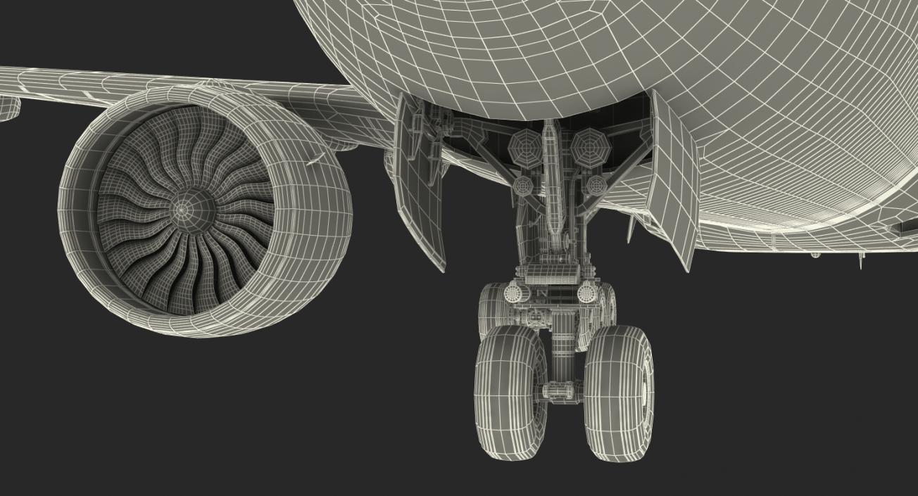 3D Boeing 777-8x Emirates Airlines Rigged model