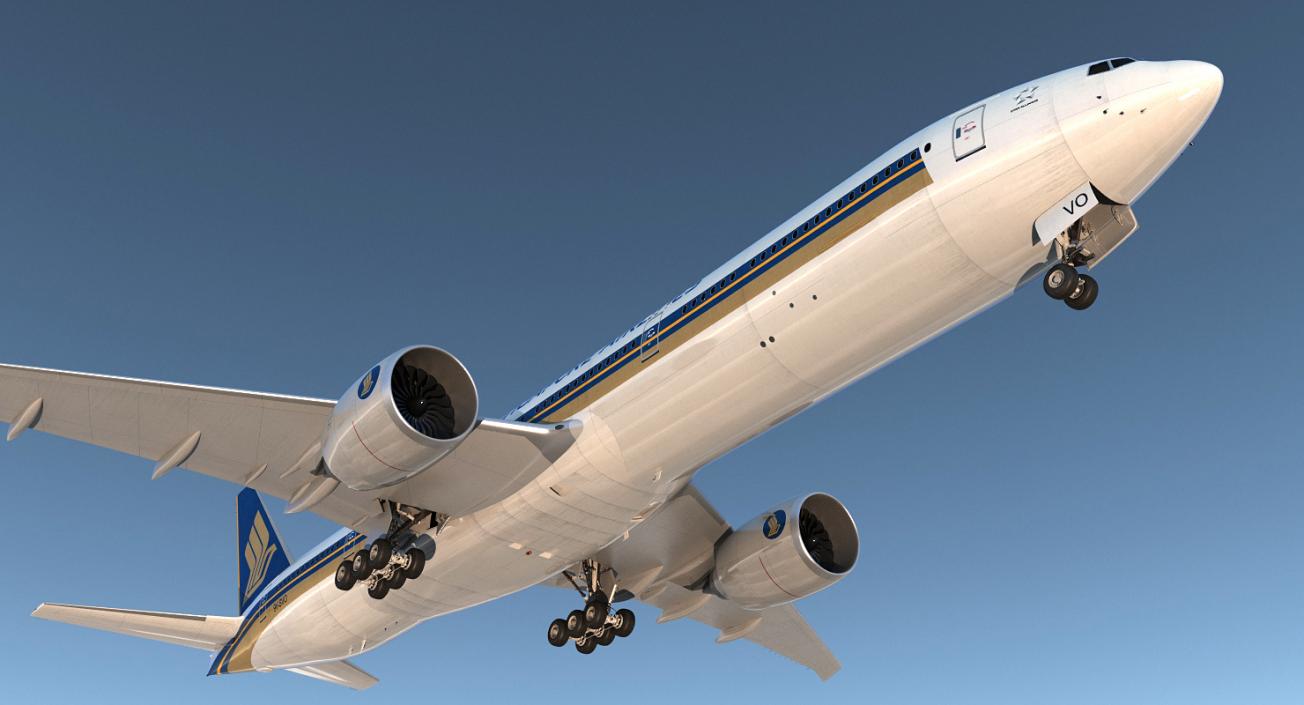 Boeing 777-8x Singapore Airlines Rigged 3D model