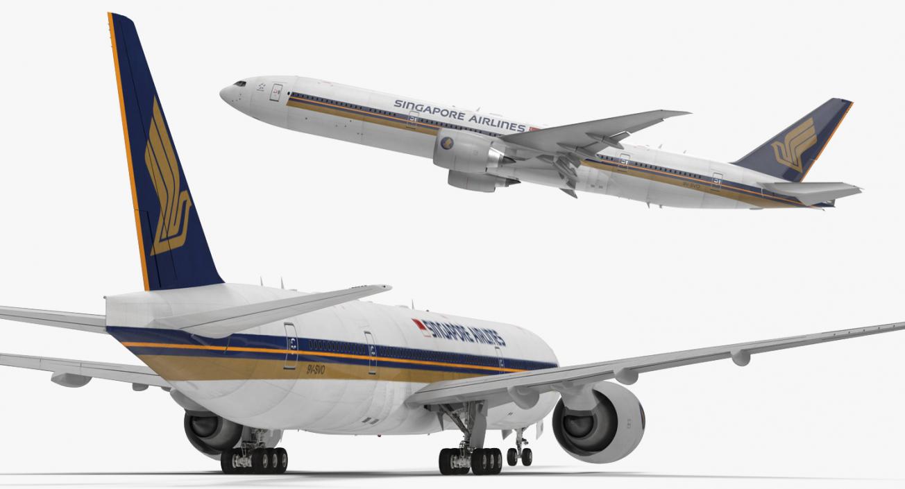 Boeing 777-8x Singapore Airlines Rigged 3D model