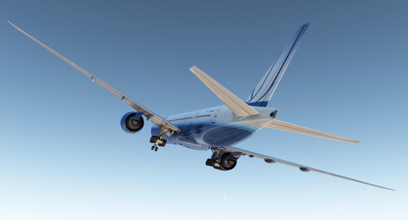 3D Boeing 777-8x United Airlines Rigged