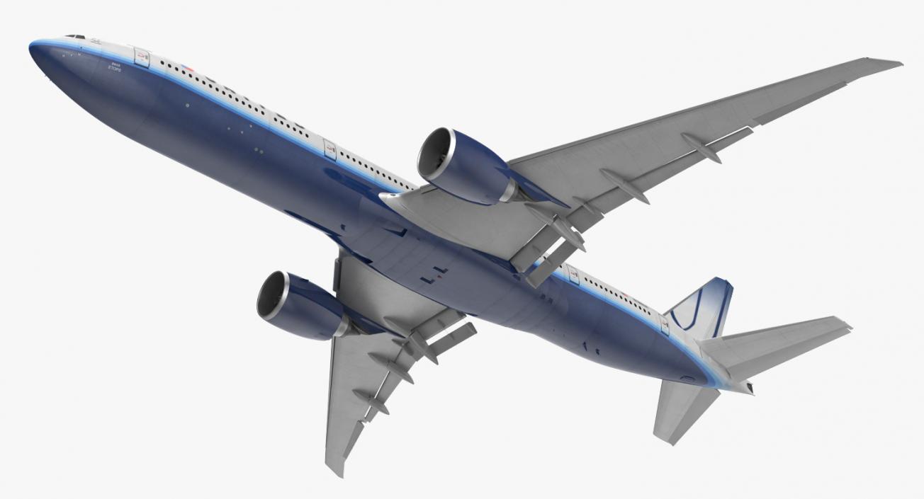 3D Boeing 777-8x United Airlines Rigged