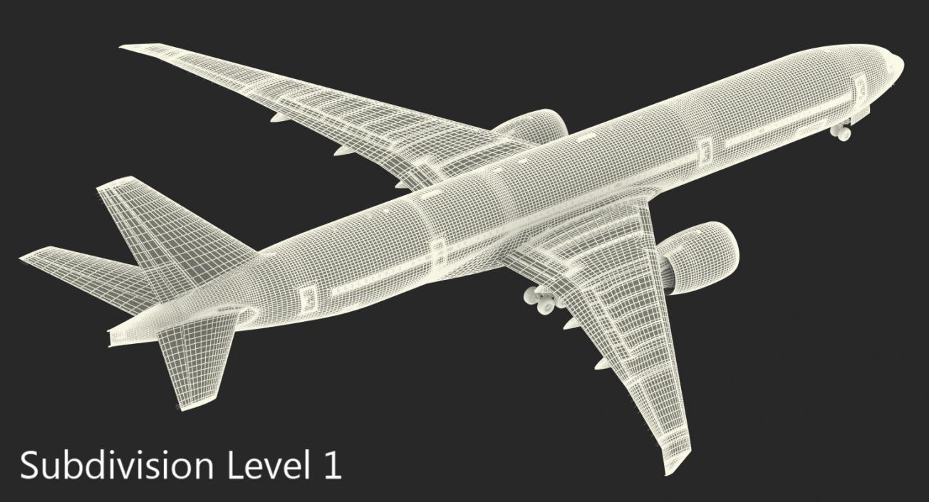 3D Boeing 777-8x United Airlines Rigged