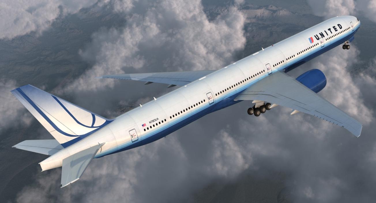 Boeing 777-9x United Airlines 3D model