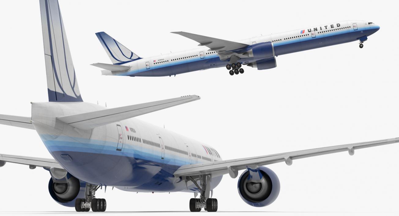 Boeing 777-9x United Airlines 3D model