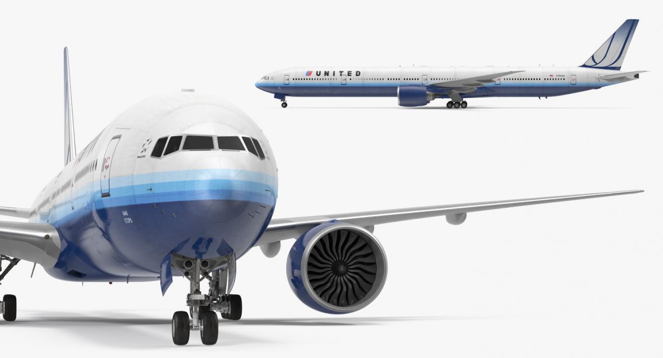 Boeing 777-9x United Airlines 3D model