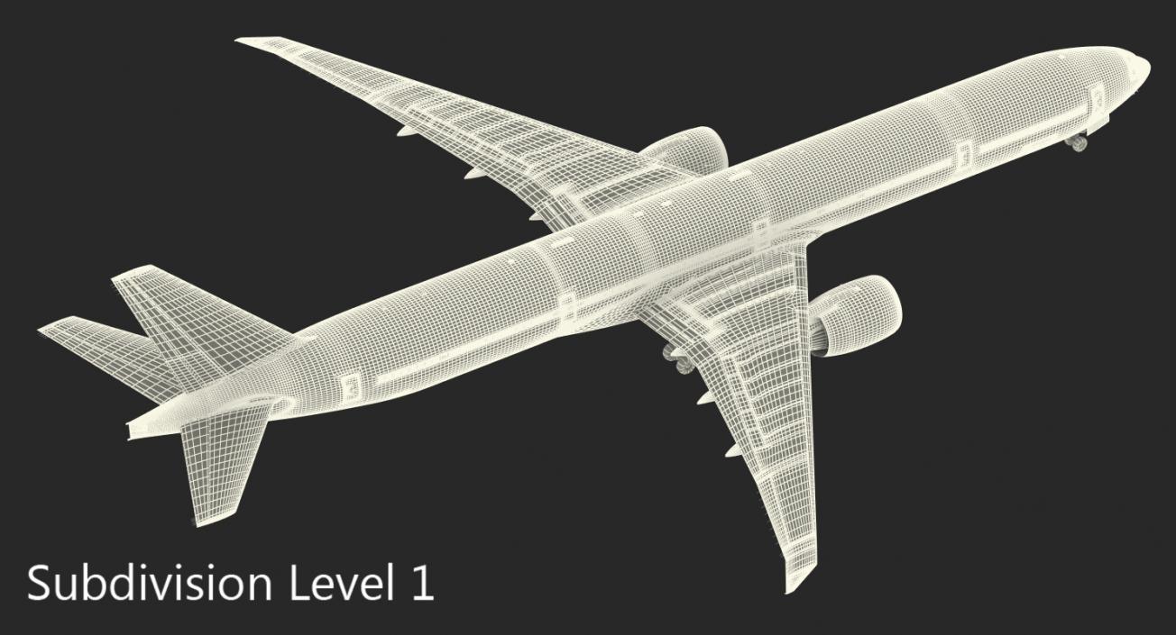 Boeing 777-9x United Airlines 3D model