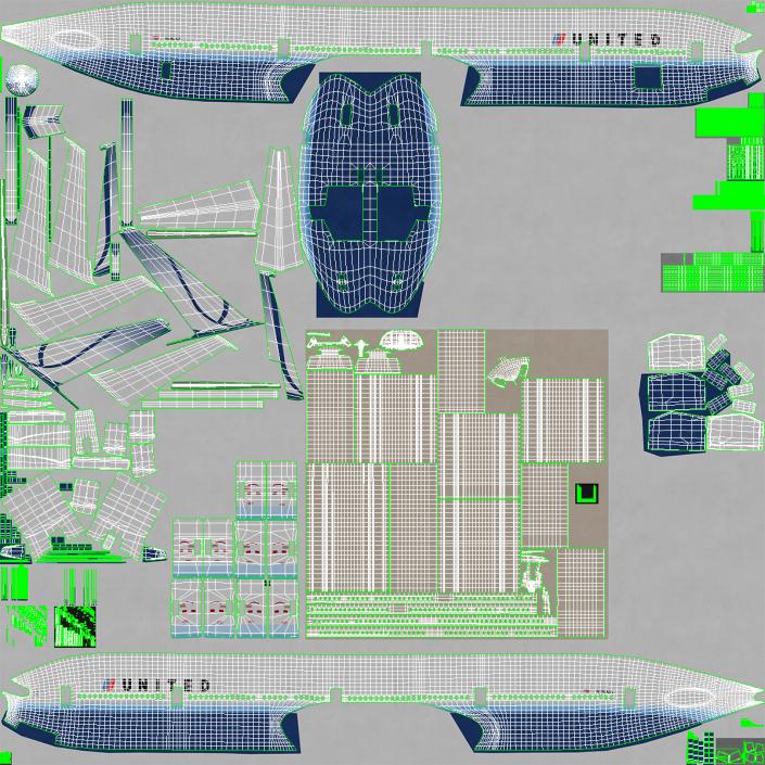 Boeing 777-9x United Airlines 3D model