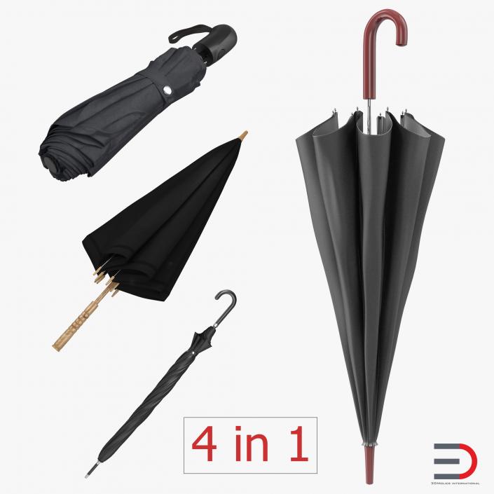 Closed Umbrellas Collection 2 3D model