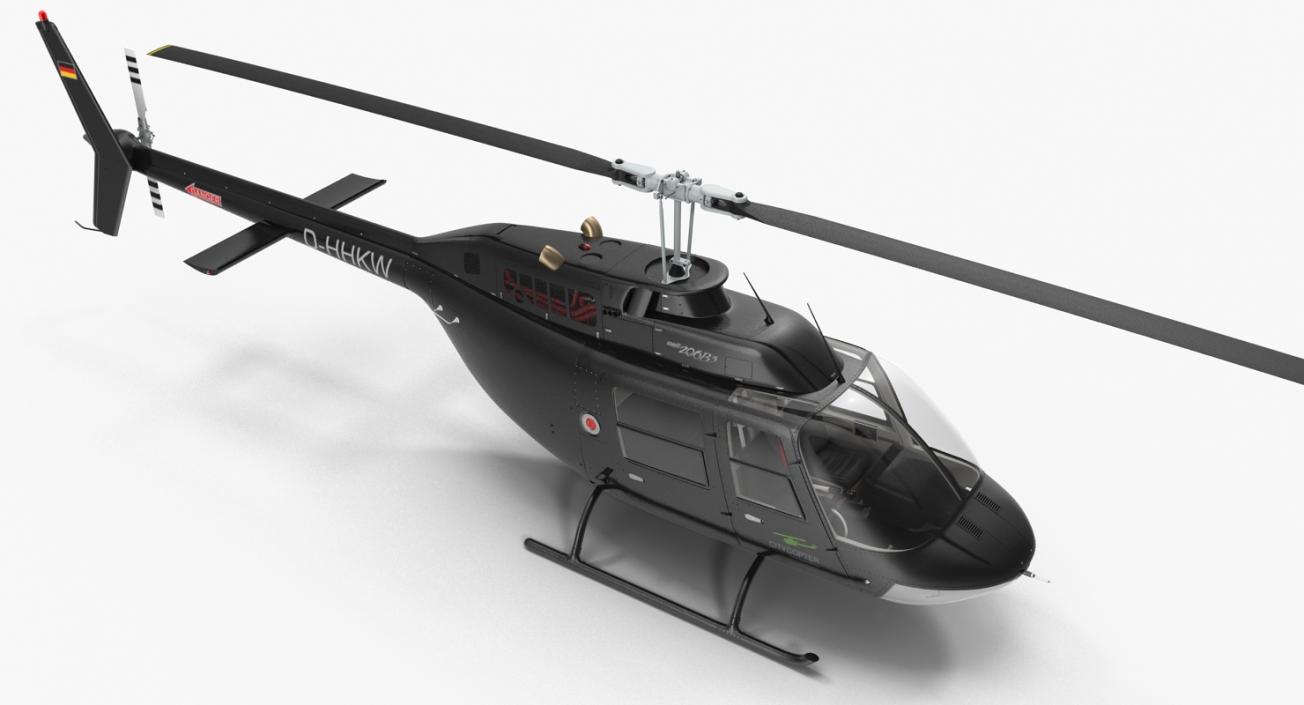 3D Bell 206B 3 JetRanger III Citycopter Rigged model