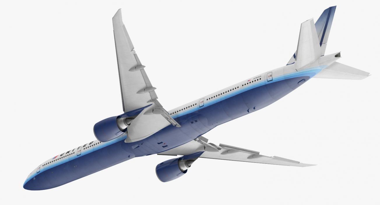 3D Boeing 777-9x United Airlines Rigged