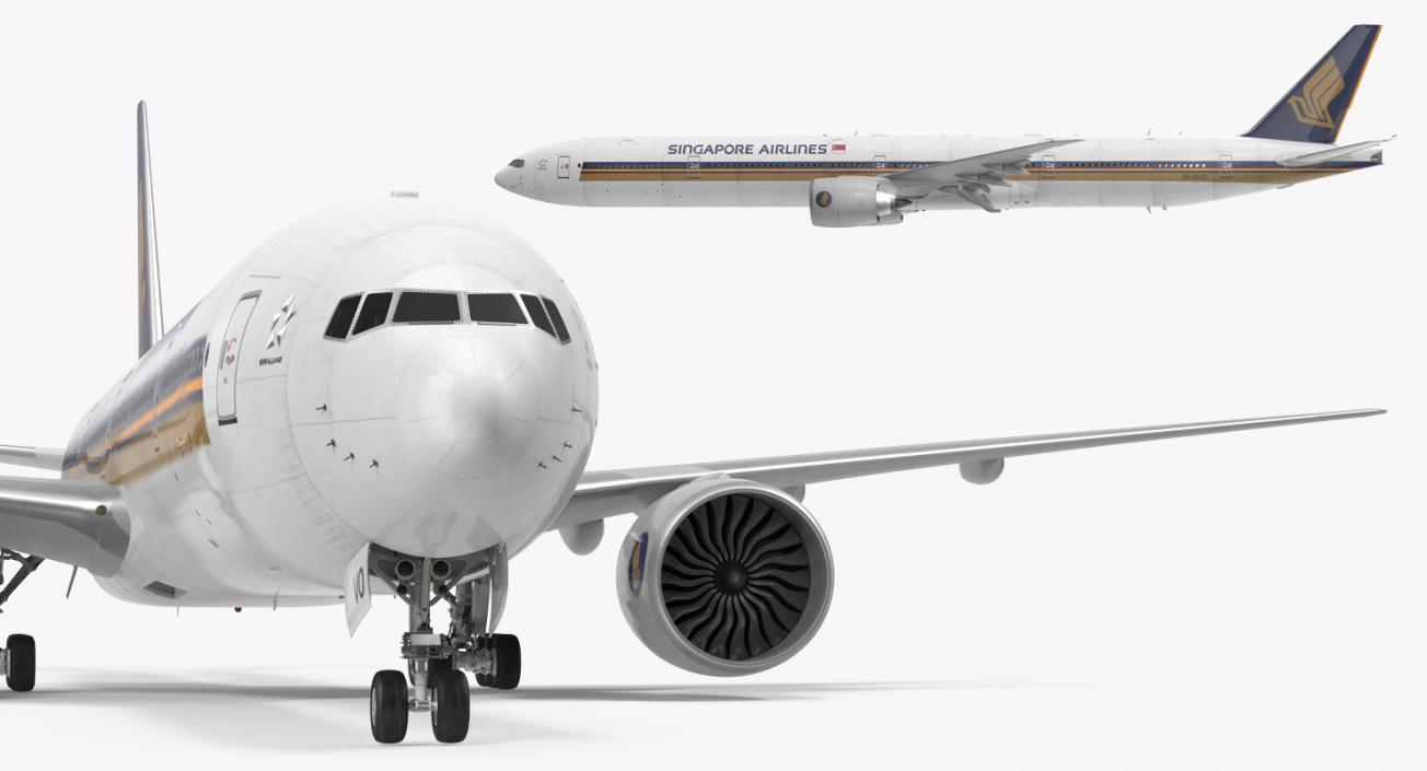 Boeing 777-9x Singapore Airlines Rigged 3D model