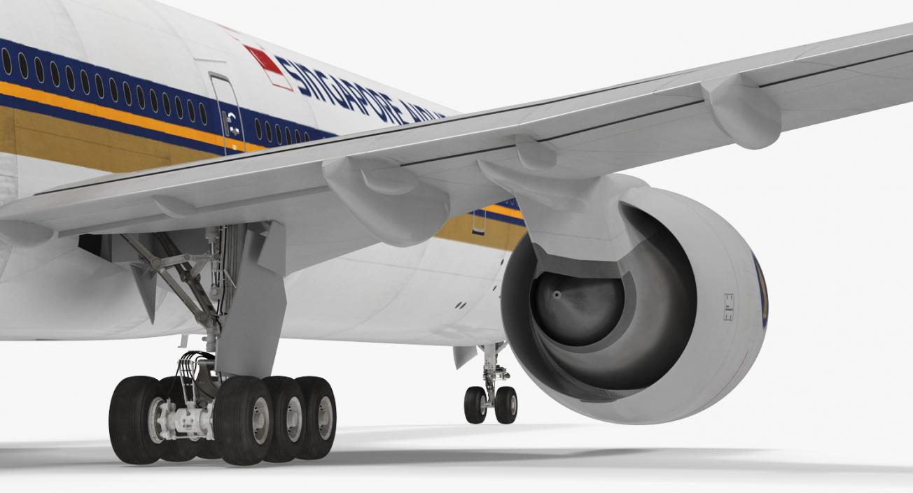 Boeing 777-9x Singapore Airlines Rigged 3D model