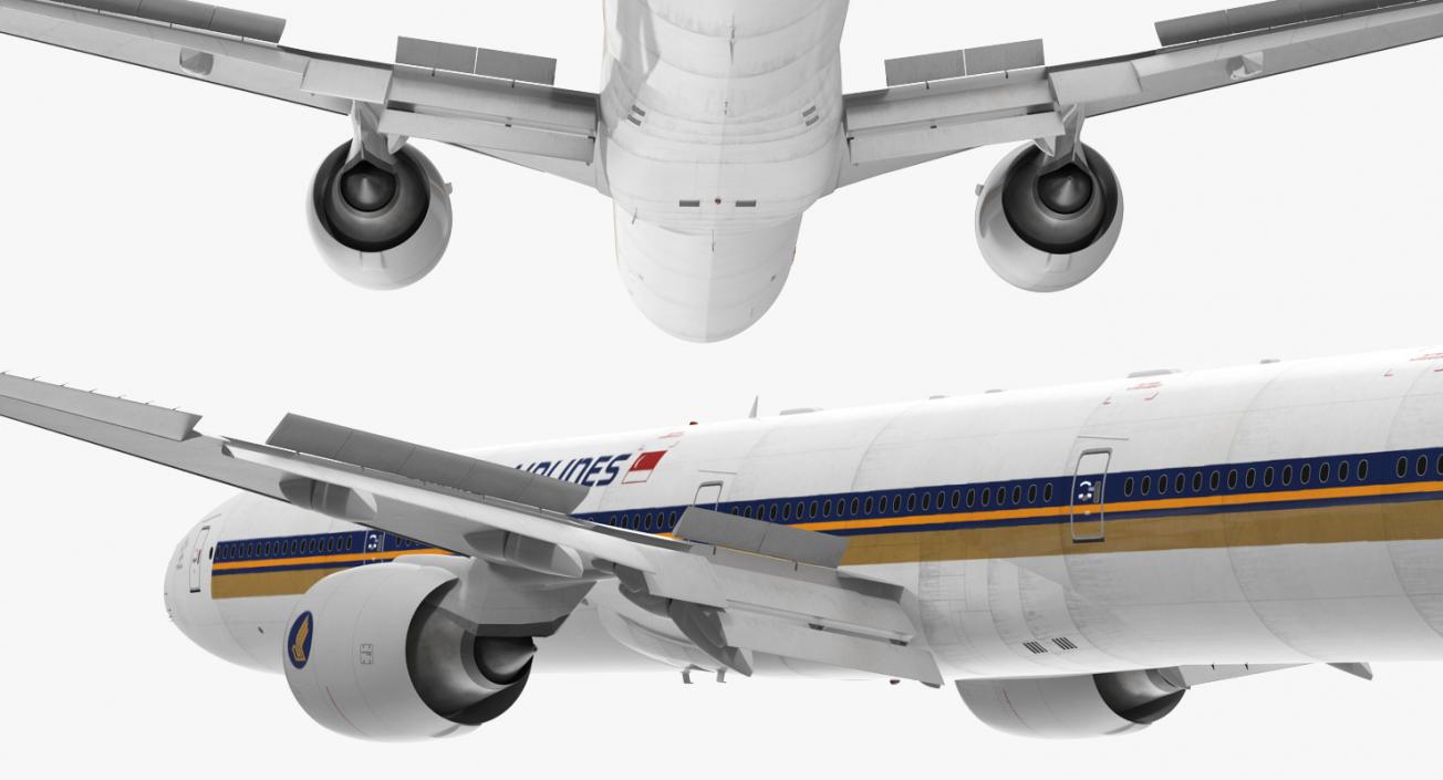 Boeing 777-9x Singapore Airlines Rigged 3D model