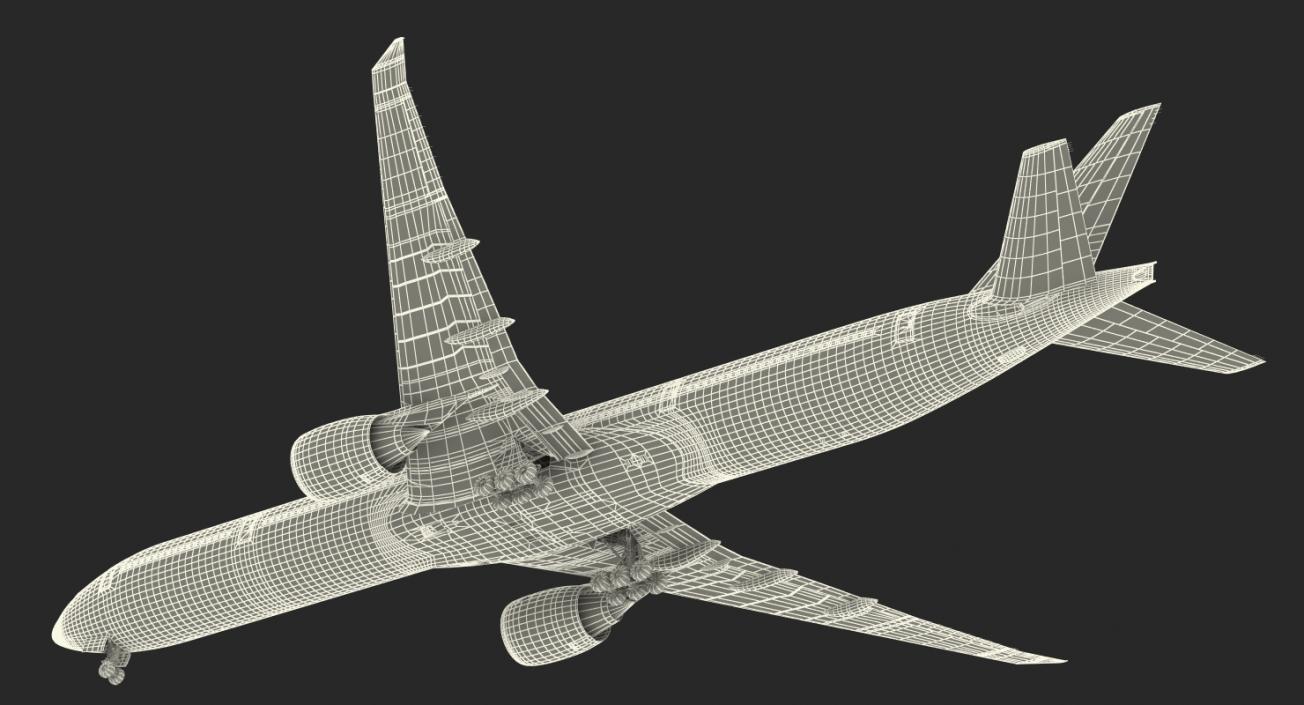 Boeing 777-9x Singapore Airlines Rigged 3D model