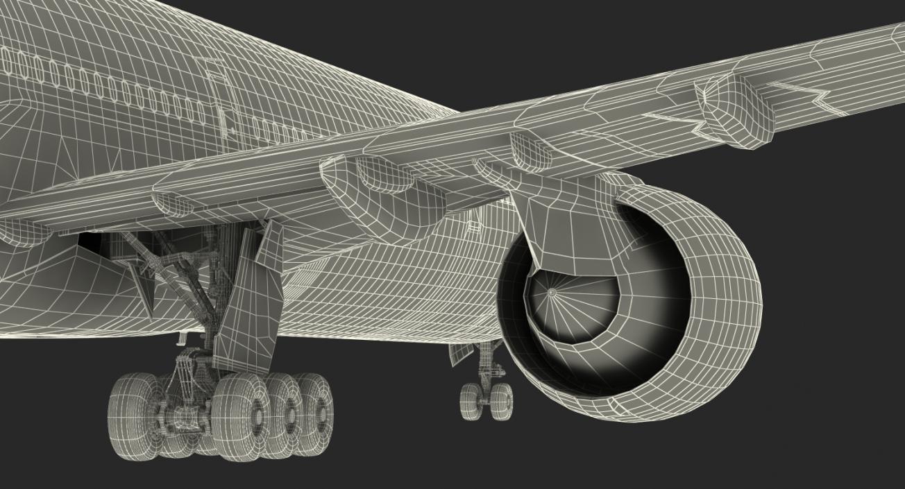 Boeing 777-9x Singapore Airlines Rigged 3D model