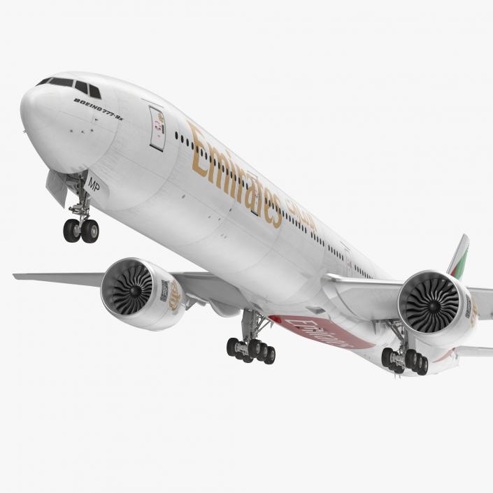 3D Boeing 777-9x Emirates Airlines Rigged model