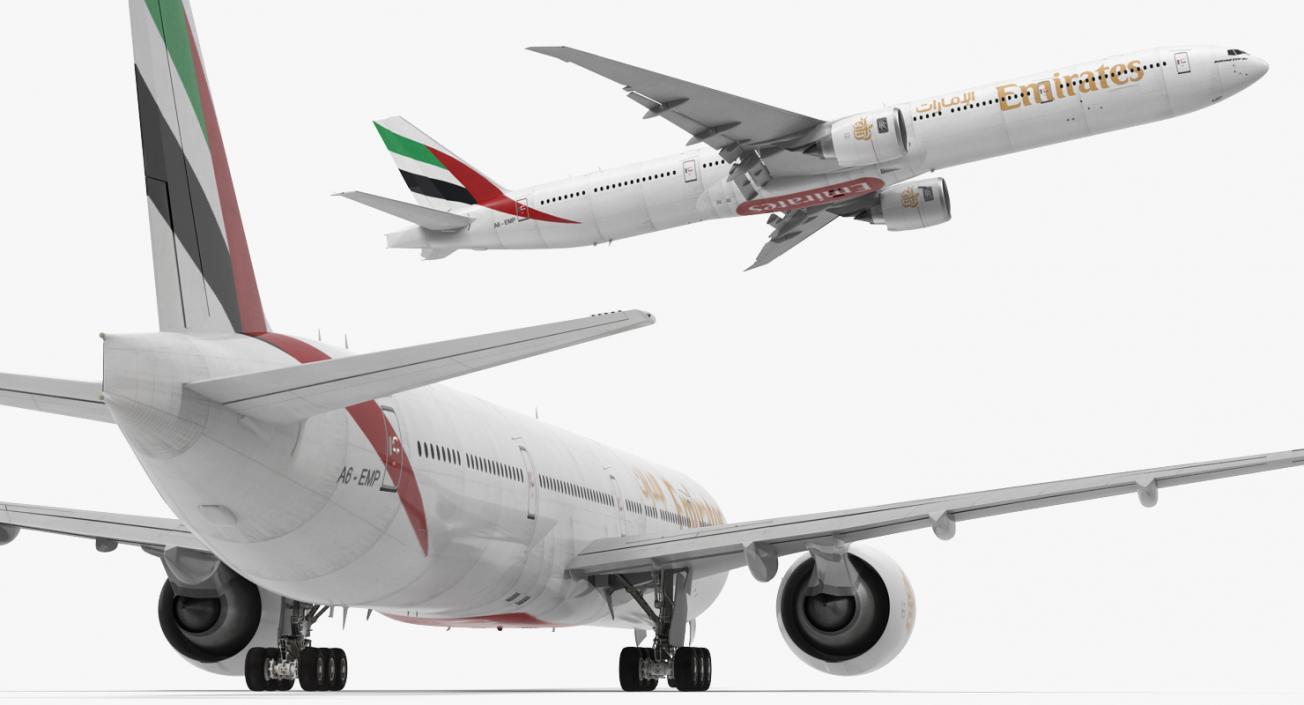 3D Boeing 777-9x Emirates Airlines Rigged model