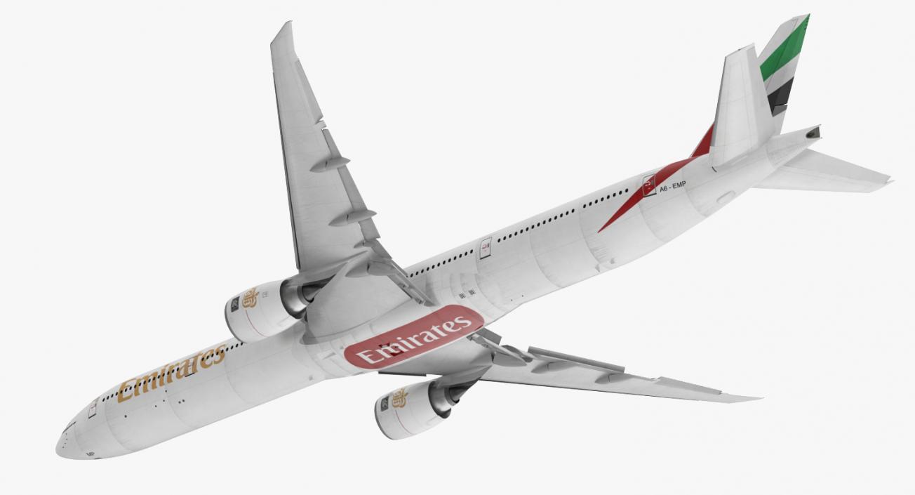 3D Boeing 777-9x Emirates Airlines Rigged model