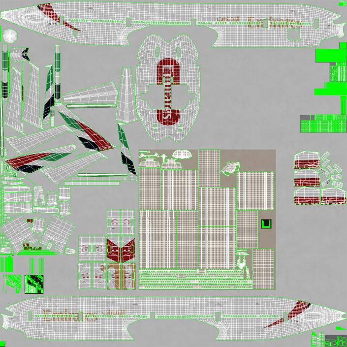 3D Boeing 777-9x Emirates Airlines Rigged model