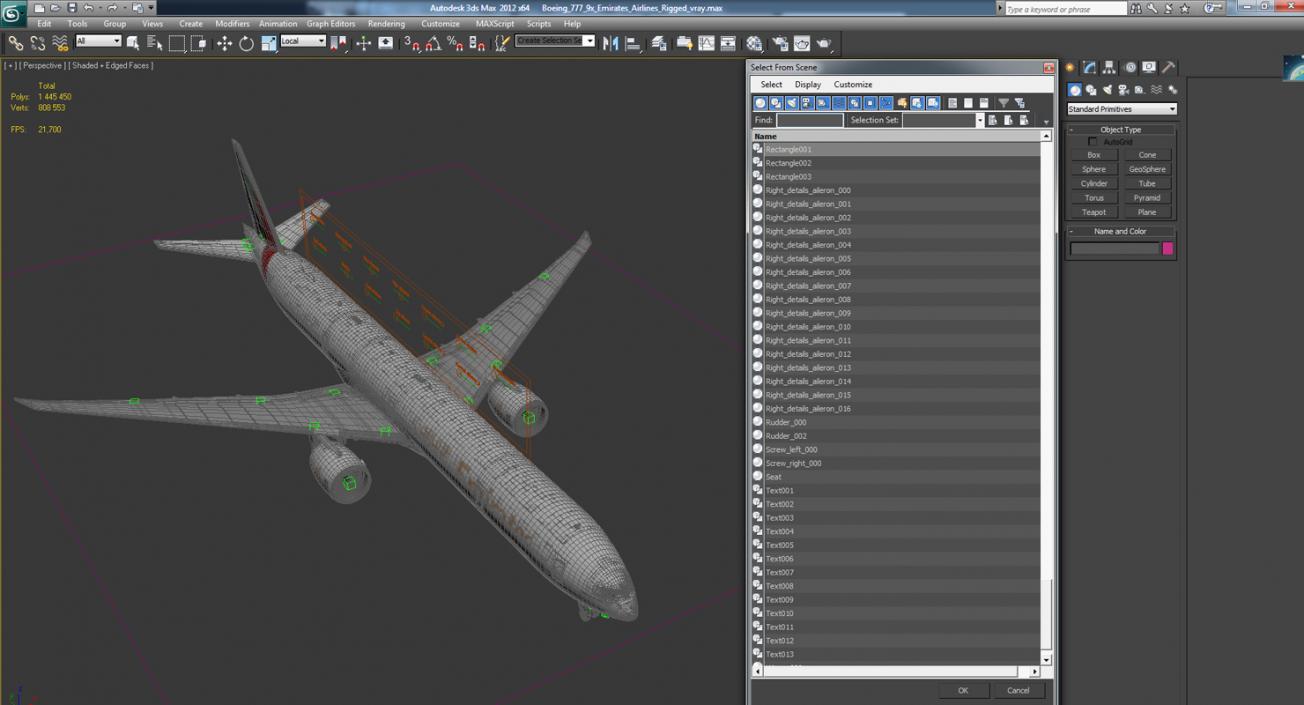 3D Boeing 777-9x Emirates Airlines Rigged model