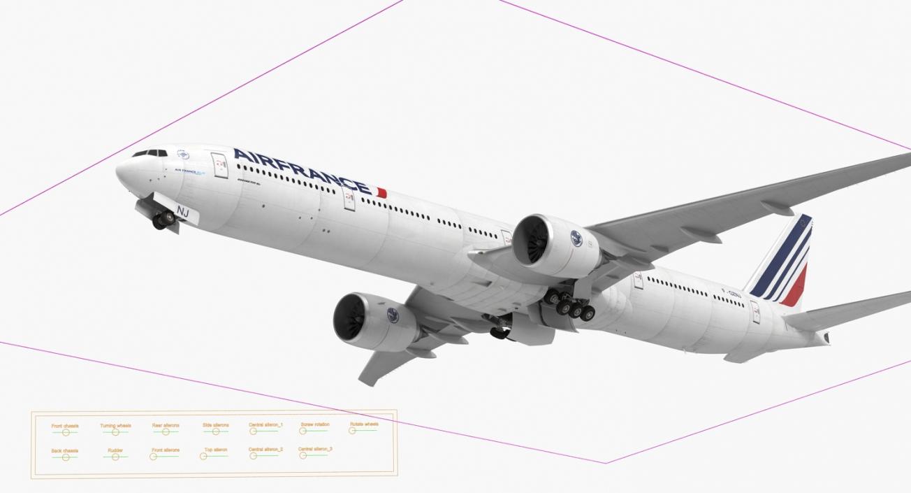 3D Boeing 777-9x Air France Rigged