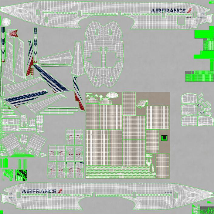 3D Boeing 777-9x Air France Rigged