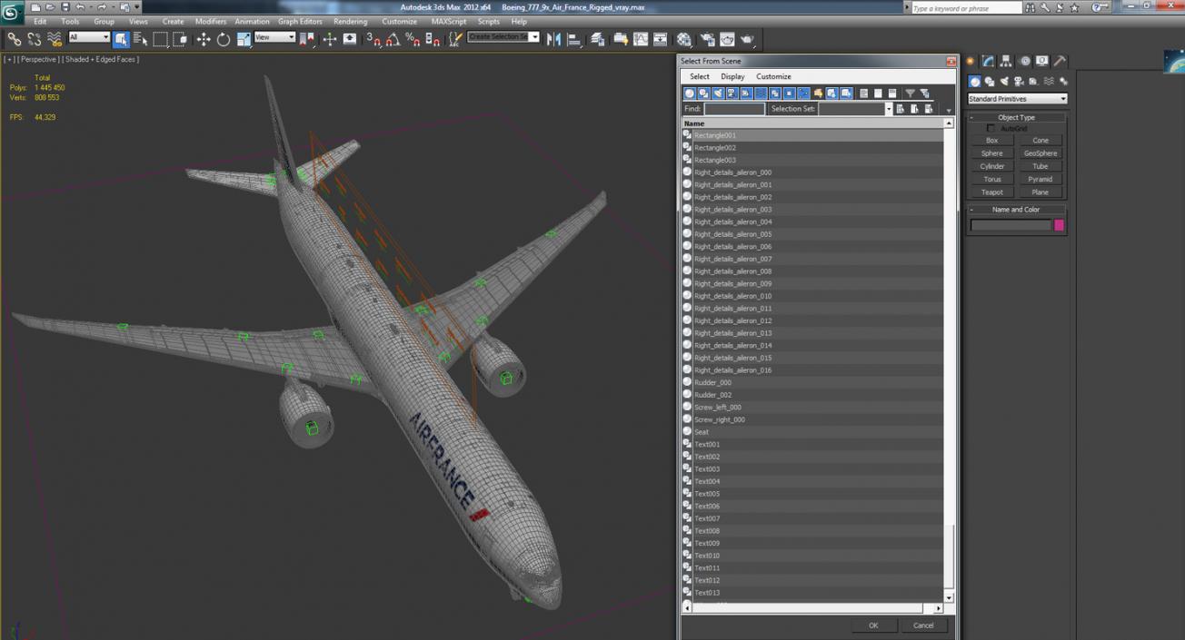 3D Boeing 777-9x Air France Rigged