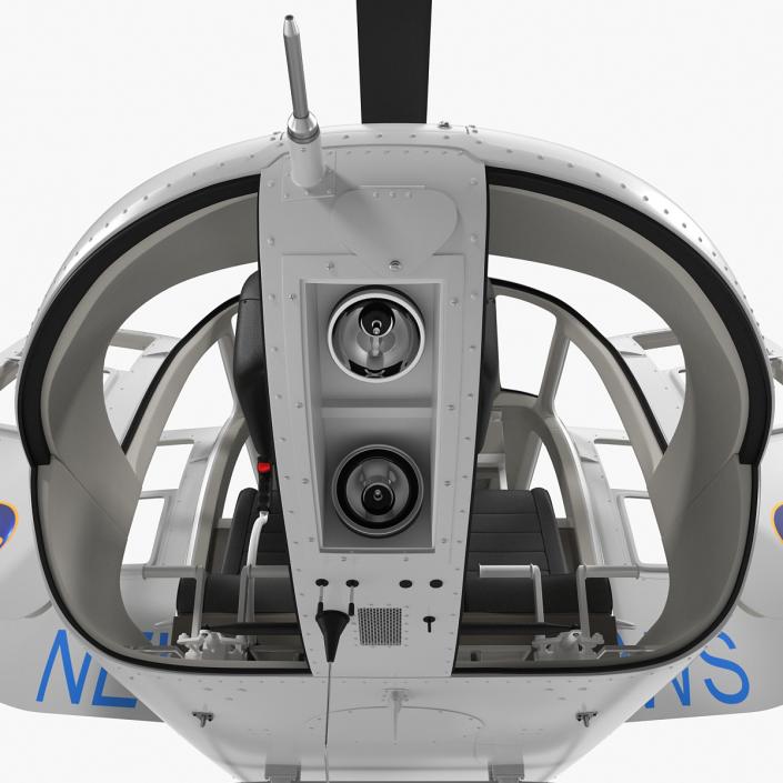 Bell 206B JetRanger III Ten News Rigged 3D model