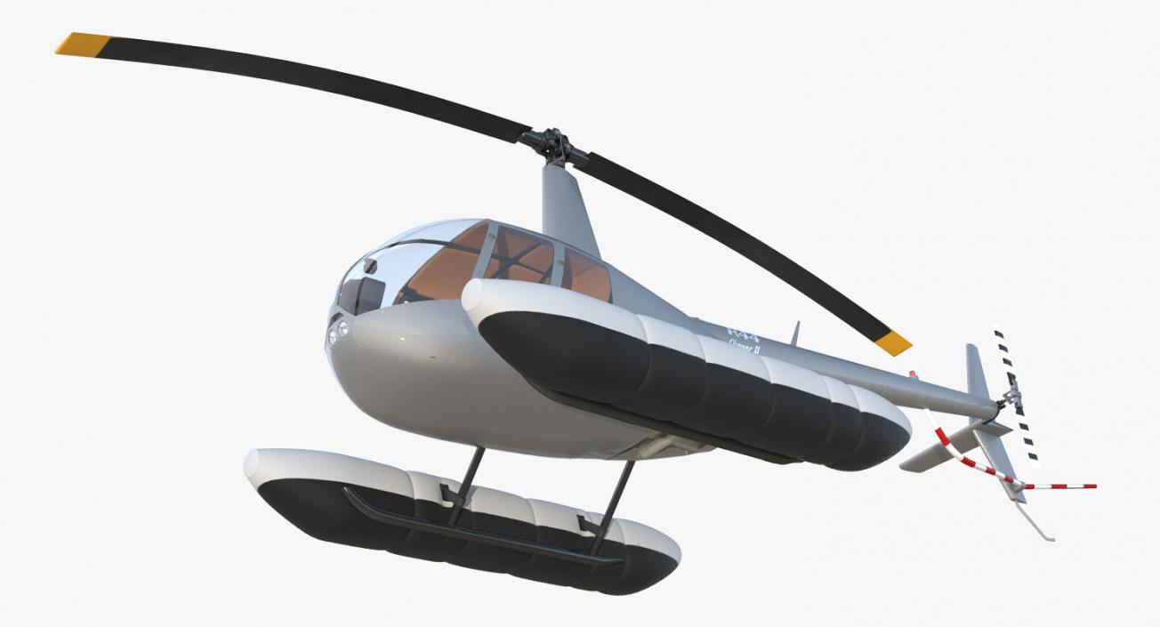 Helicopter Robinson R44 With Floats 3 3D