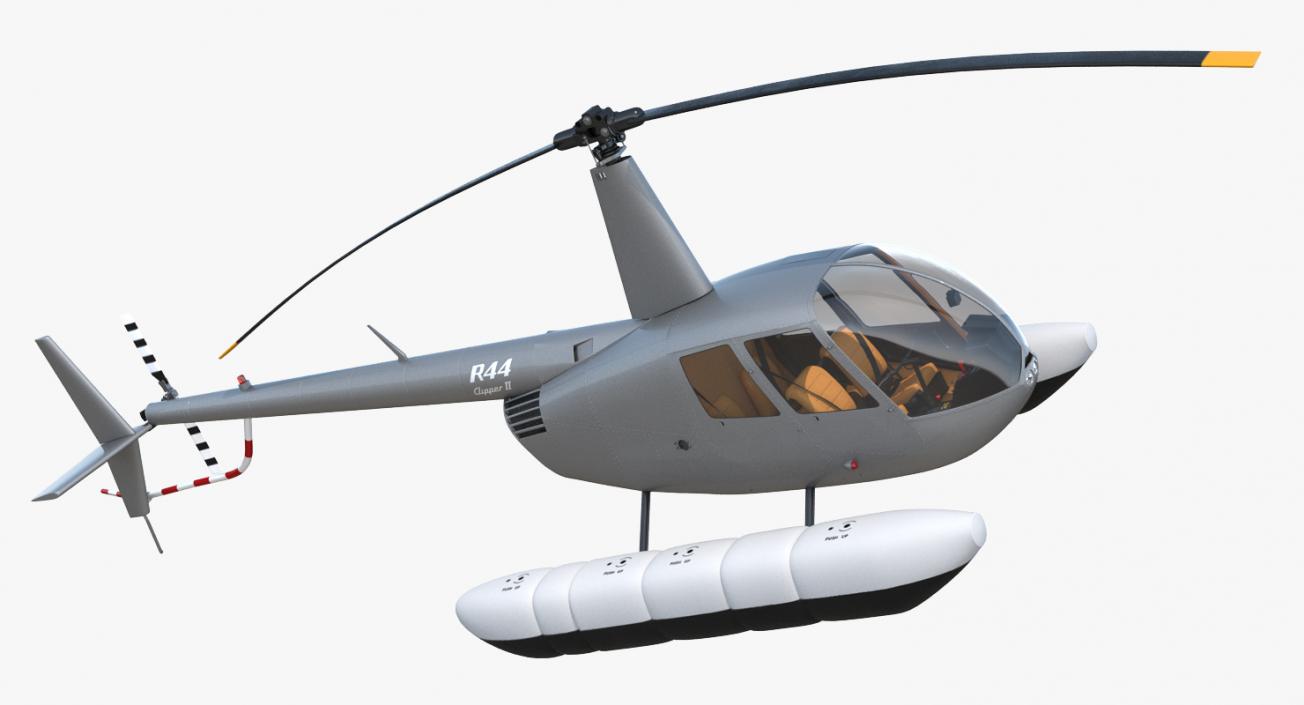 Helicopter Robinson R44 With Floats 3 3D