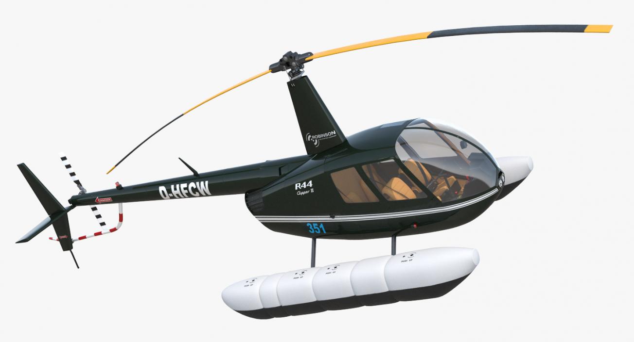 Helicopter Robinson R44 With Floats 2 3D