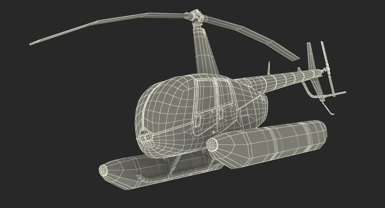 3D model Helicopter Robinson R44 With Floats