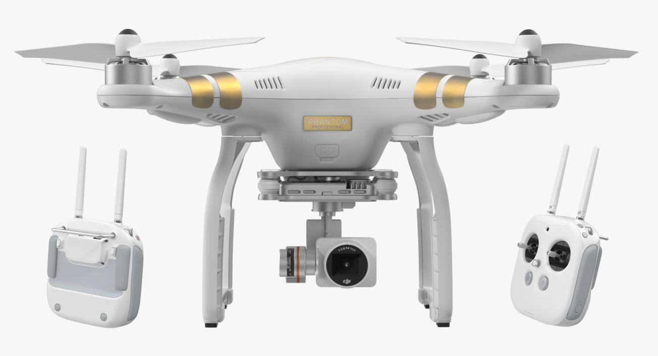 3D DJI Phantom 3 Professional Quadcopter Set