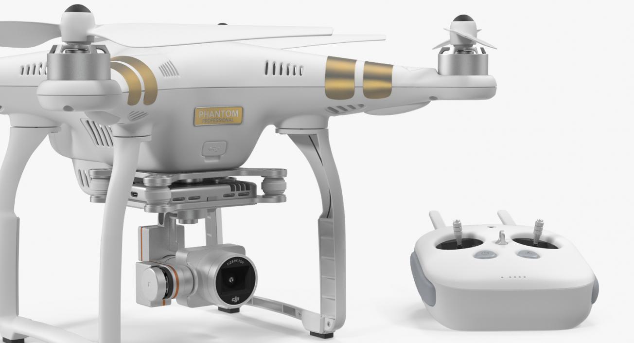 3D DJI Phantom 3 Professional Quadcopter Set