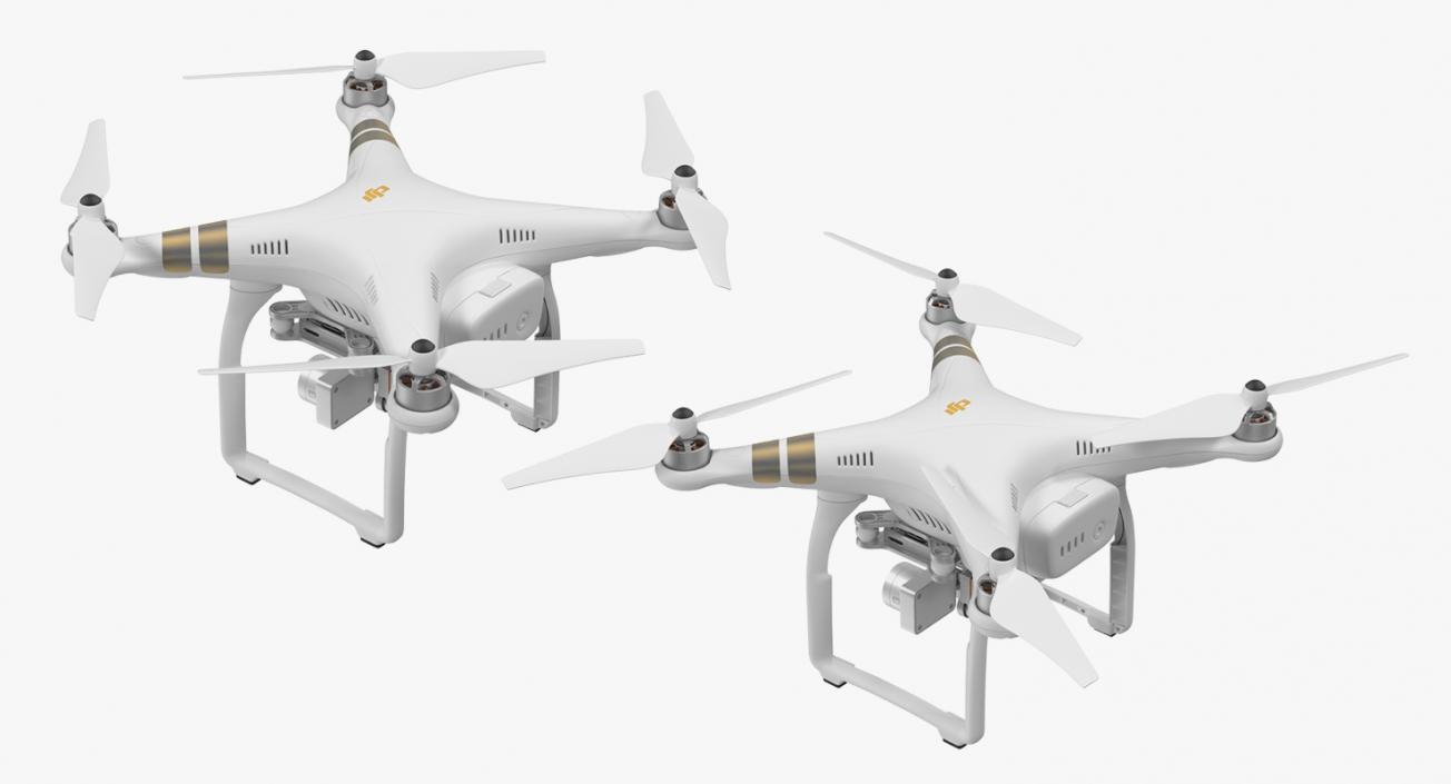 DJI Phantom 3 Professional Quadcopter Rigged 3D model