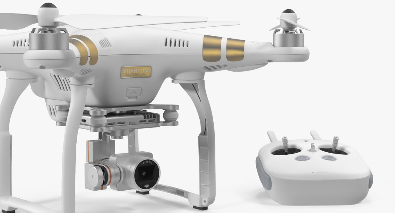 DJI Phantom 3 Professional Quadcopter Rigged 3D model