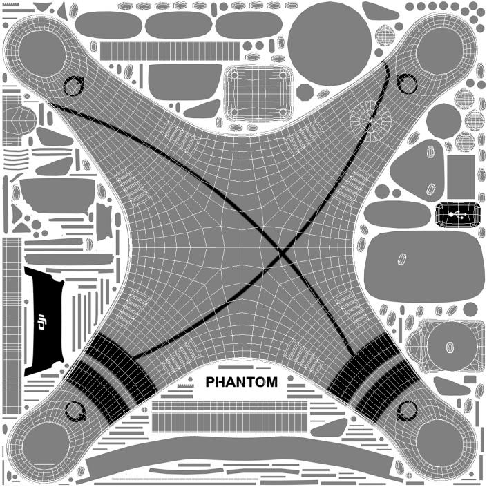 DJI Phantom 3 Professional Quadcopter Rigged 3D model