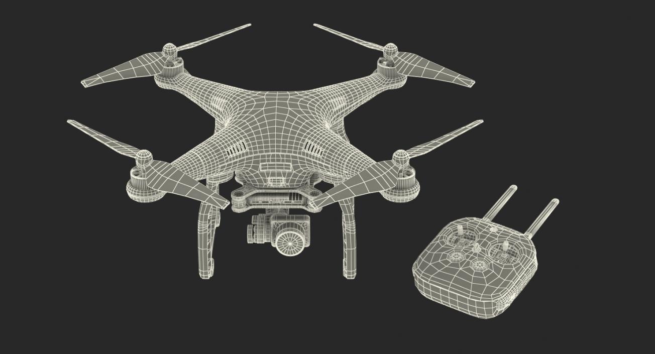 DJI Phantom 3 Professional Quadcopter Rigged 3D model